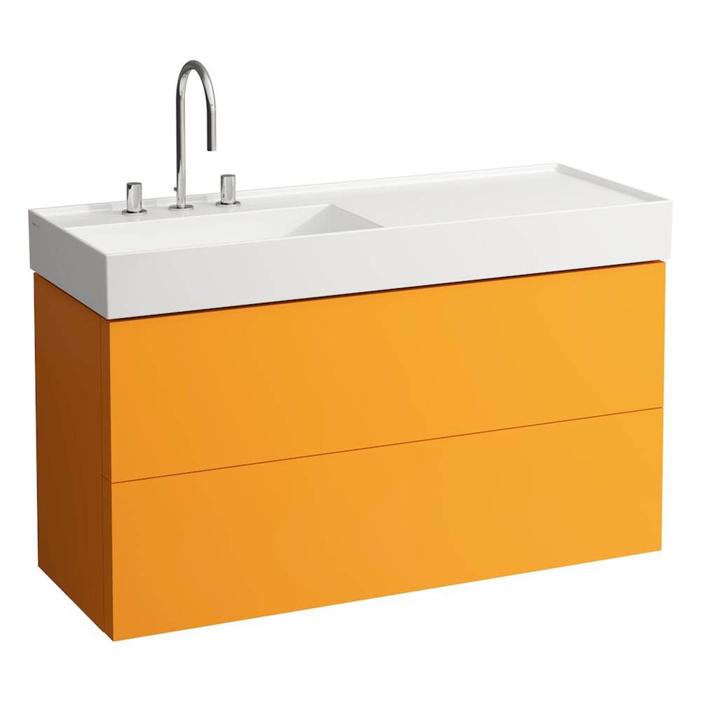 Washbasin, shelf right, with concealed outlet, w/o overflow, wall mounted