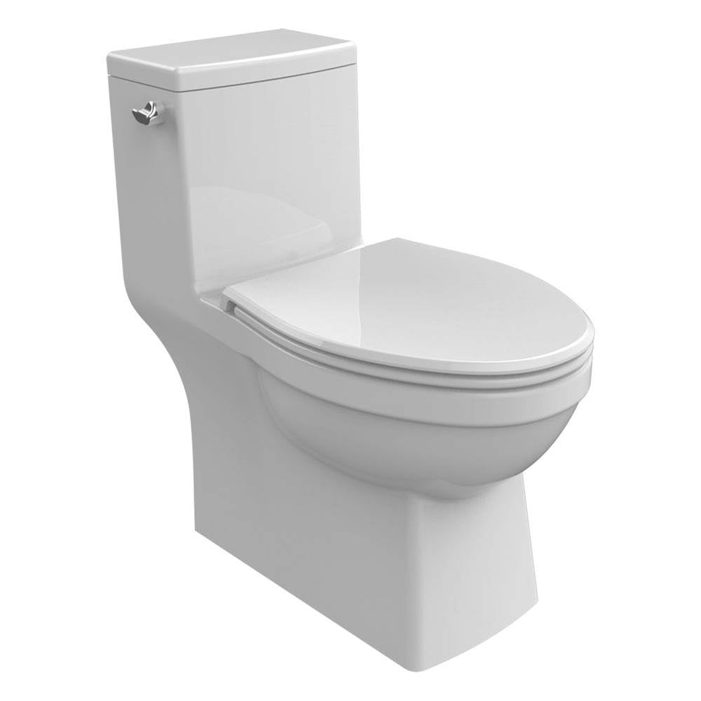 Laufen - One-piece Water Closet, Single-Flush, left hand lever, siphonic action, including seat and cover PP, removable, with lowering system - Glossy White