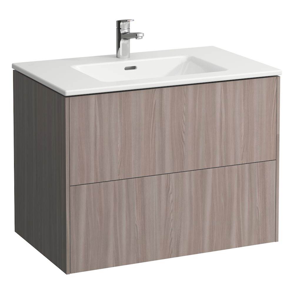 Combipack 800 mm, washbasin ''slim'' with vanity unit ''Base'' with 2 drawers, incl. drawer organizer, wall mounted