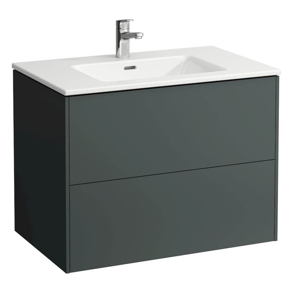Combipack 800 mm, washbasin ''slim'' with vanity unit ''Base'' with 2 drawers, incl. drawer organizer, wall mounted