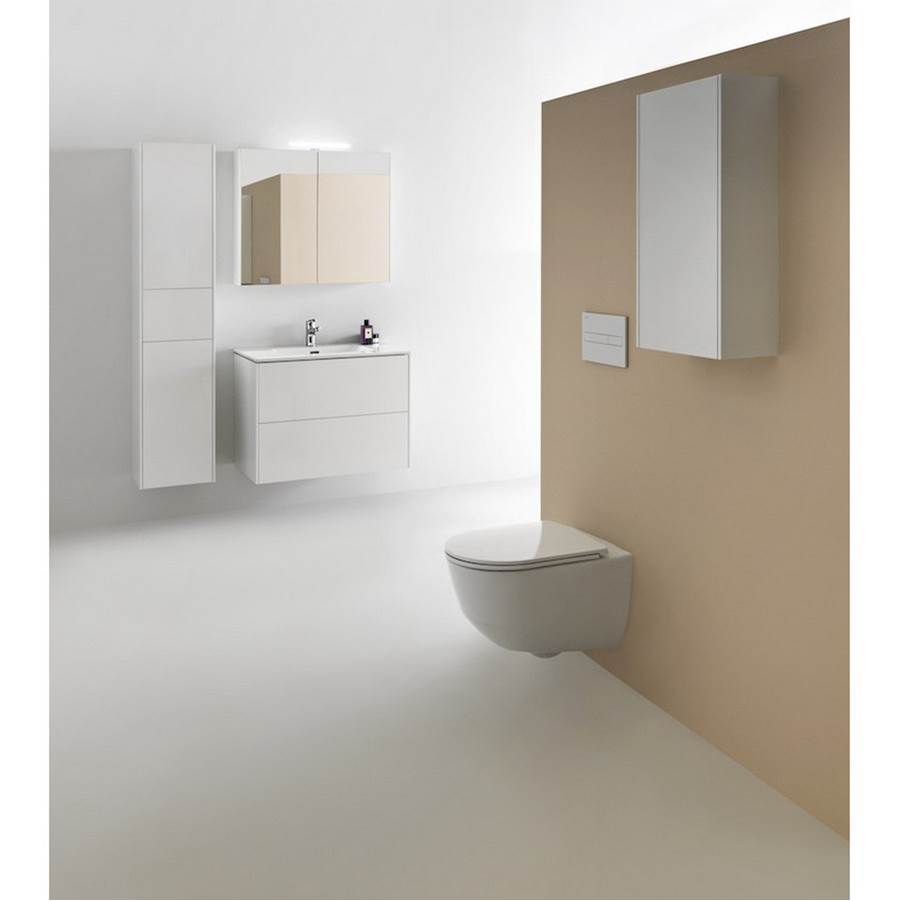 Combipack 800 mm, washbasin ''slim'' with vanity unit ''Base'' with 2 drawers, incl. drawer organizer, wall mounted