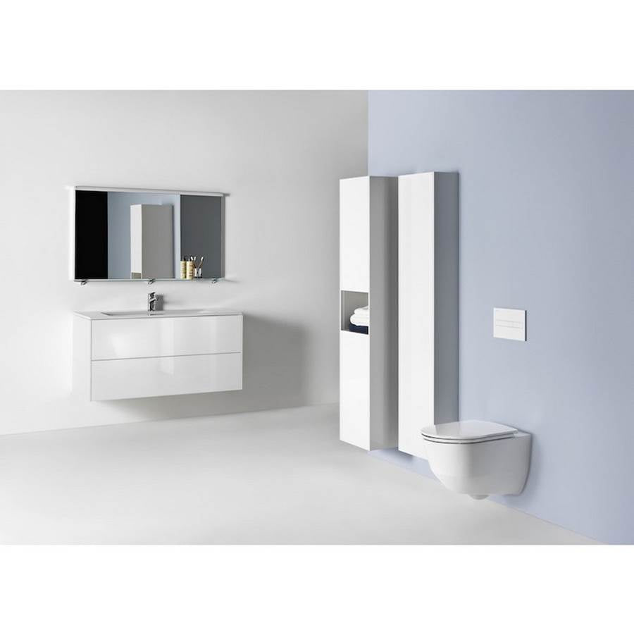 Combipack 1200 mm, washbasin ''slim'' with vanity unit ''Base'' with 2 drawers, incl. drawer organizer, wall mounted