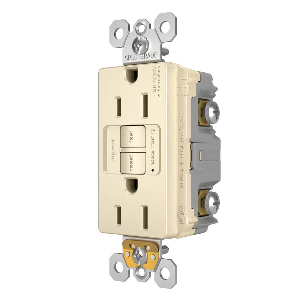 radiant Spec-Grade 15A Tamper-Resistant Self-Test GFCI Receptacle, Brown