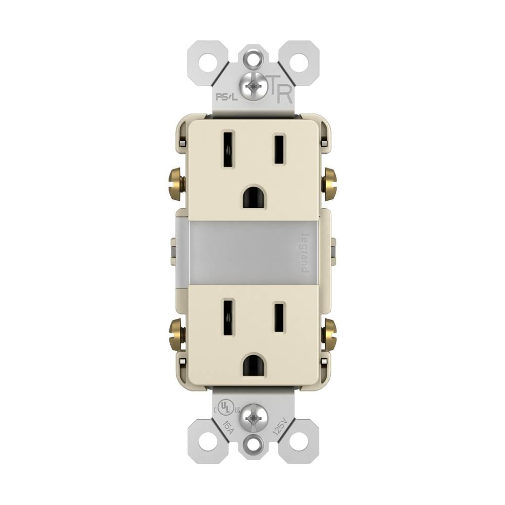 radiant 15A Tamper-Resistant Outlet with Night Light, Black