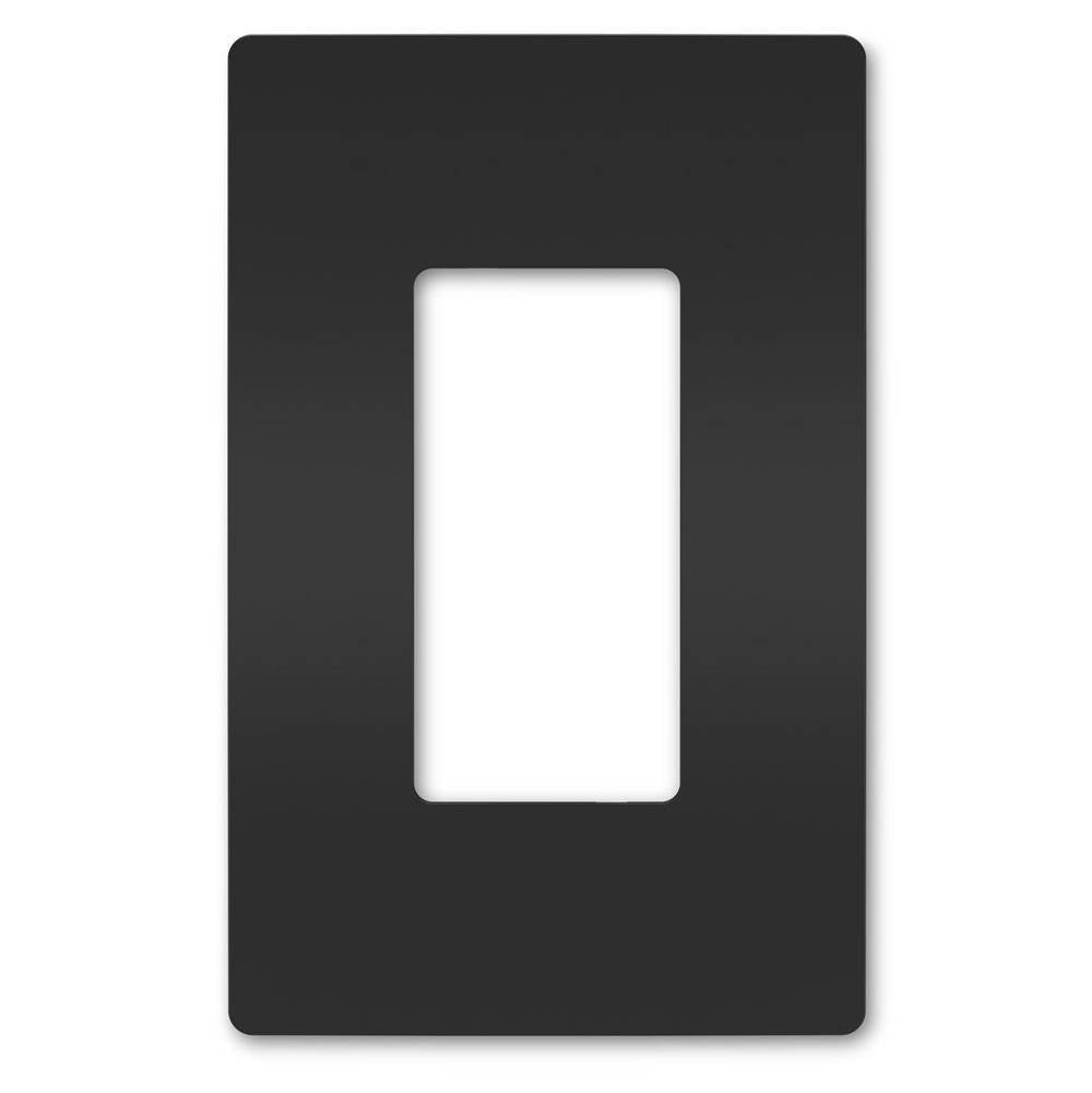 Legrand - radiant One-Gang Screwless Wall Plate, Black - Black