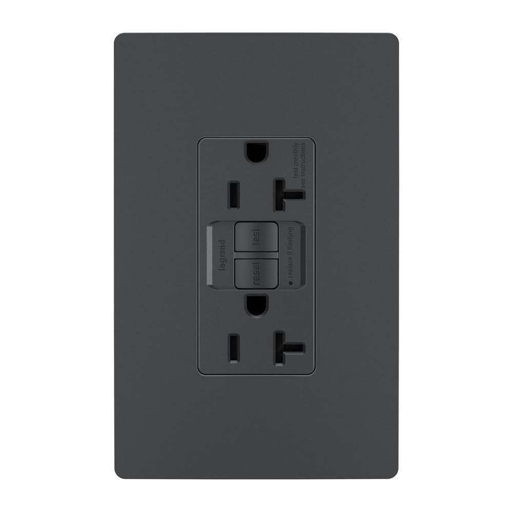 Legrand - radiant Spec-Grade 20A Tamper-Resistant Self-Test GFCI Receptacle, Graphite - Graphite
