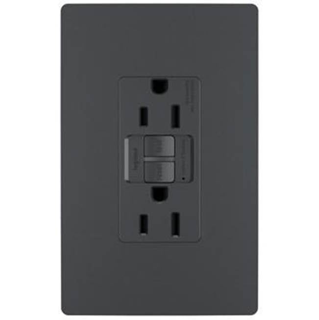 Legrand - radiant Spec-Grade 15A Tamper-Resistant Self-Test GFCI Receptacle, Graphite - Graphite