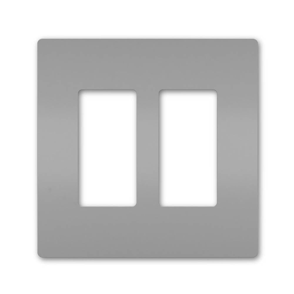 Legrand - radiant Two-Gang Screwless Wall Plate, Gray - Gray