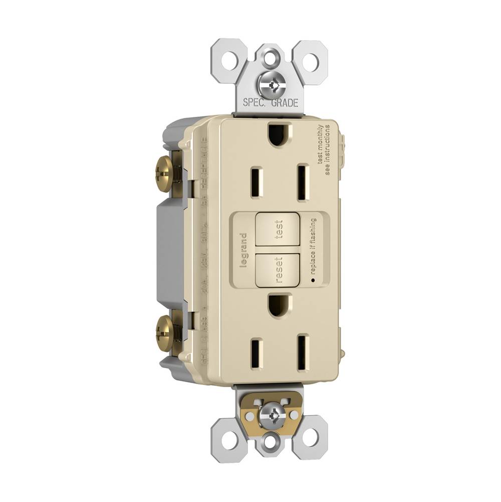 radiant Spec-Grade 15A Tamper-Resistant Self-Test GFCI Receptacle, Brown