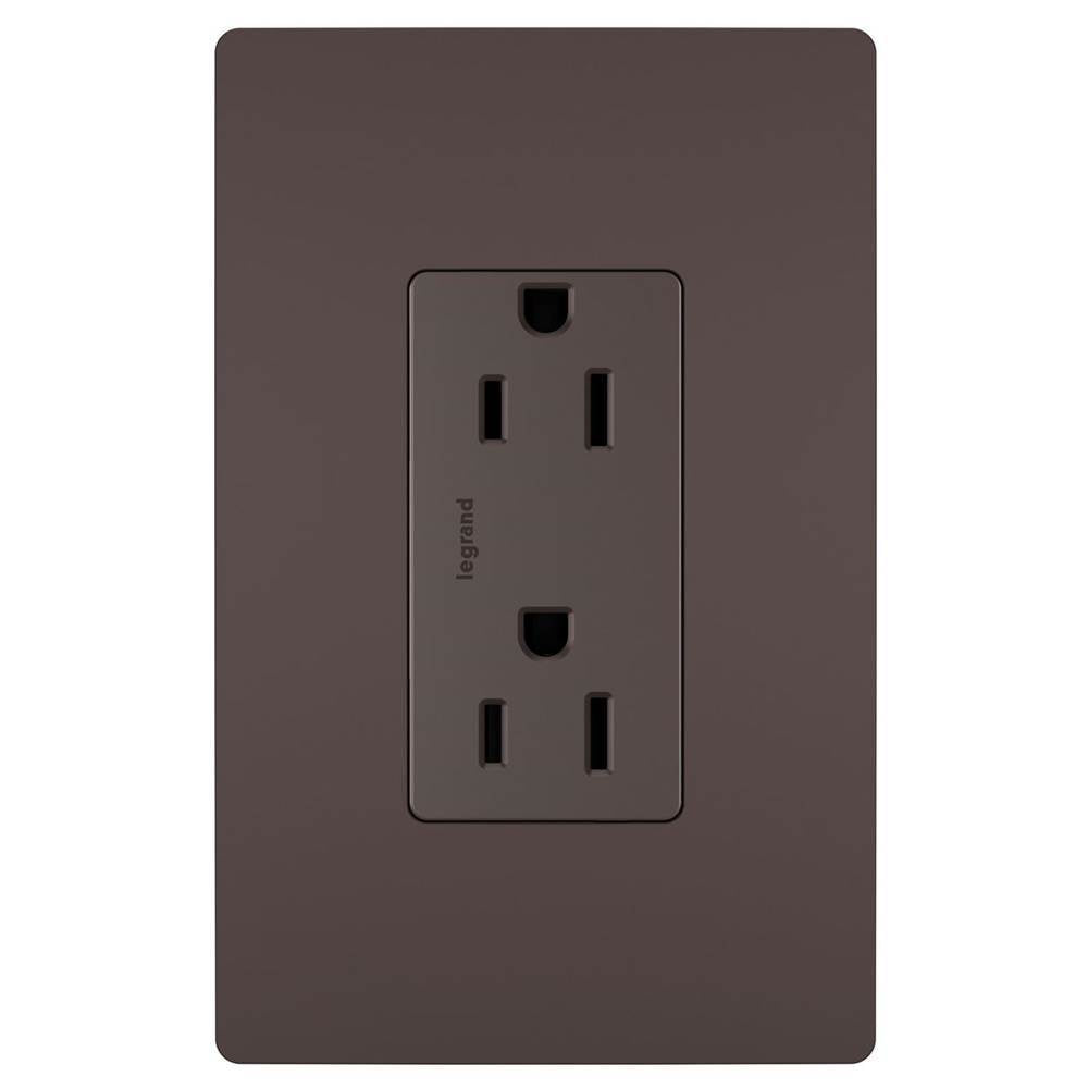 Legrand - radiant 15A 125V Duplex Tamper-Resistant Outlet, Dark Bronze - Dark Bronze