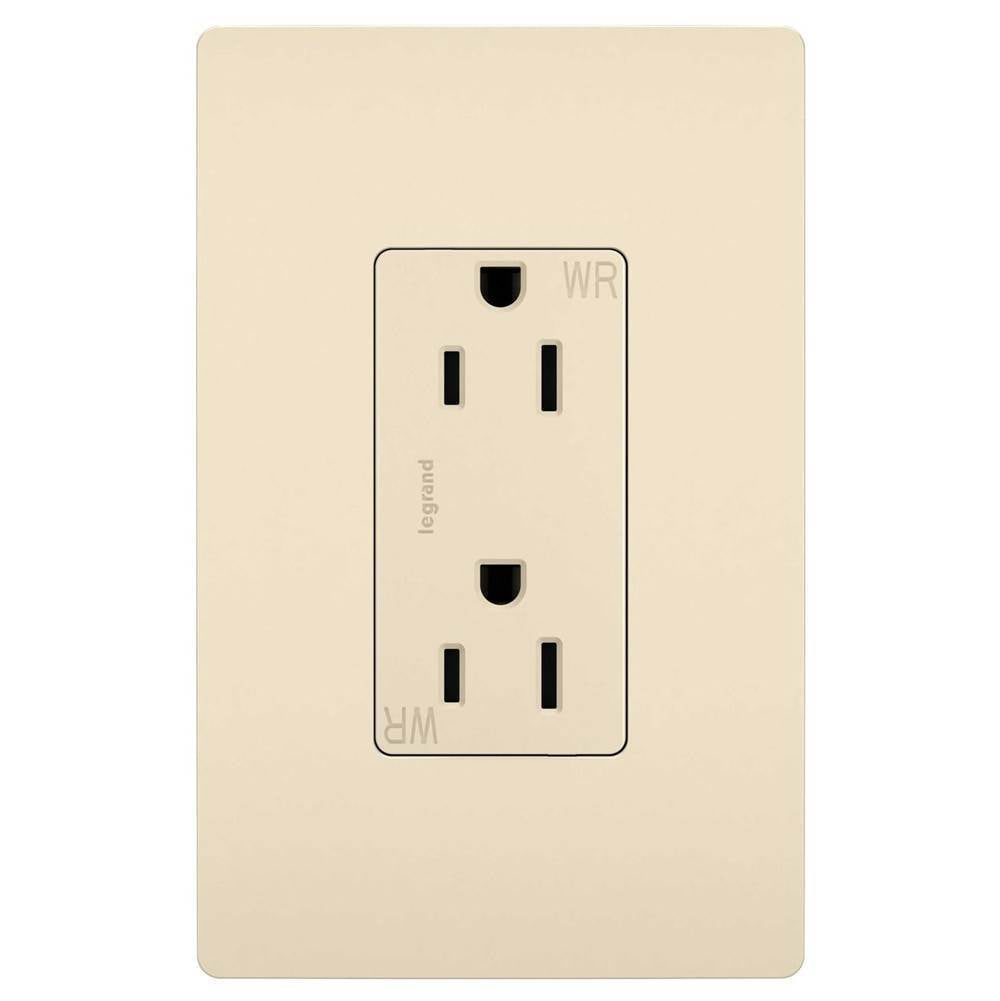 Legrand - radiant Outdoor Duplex Outlet, Light Almond - Light Almond