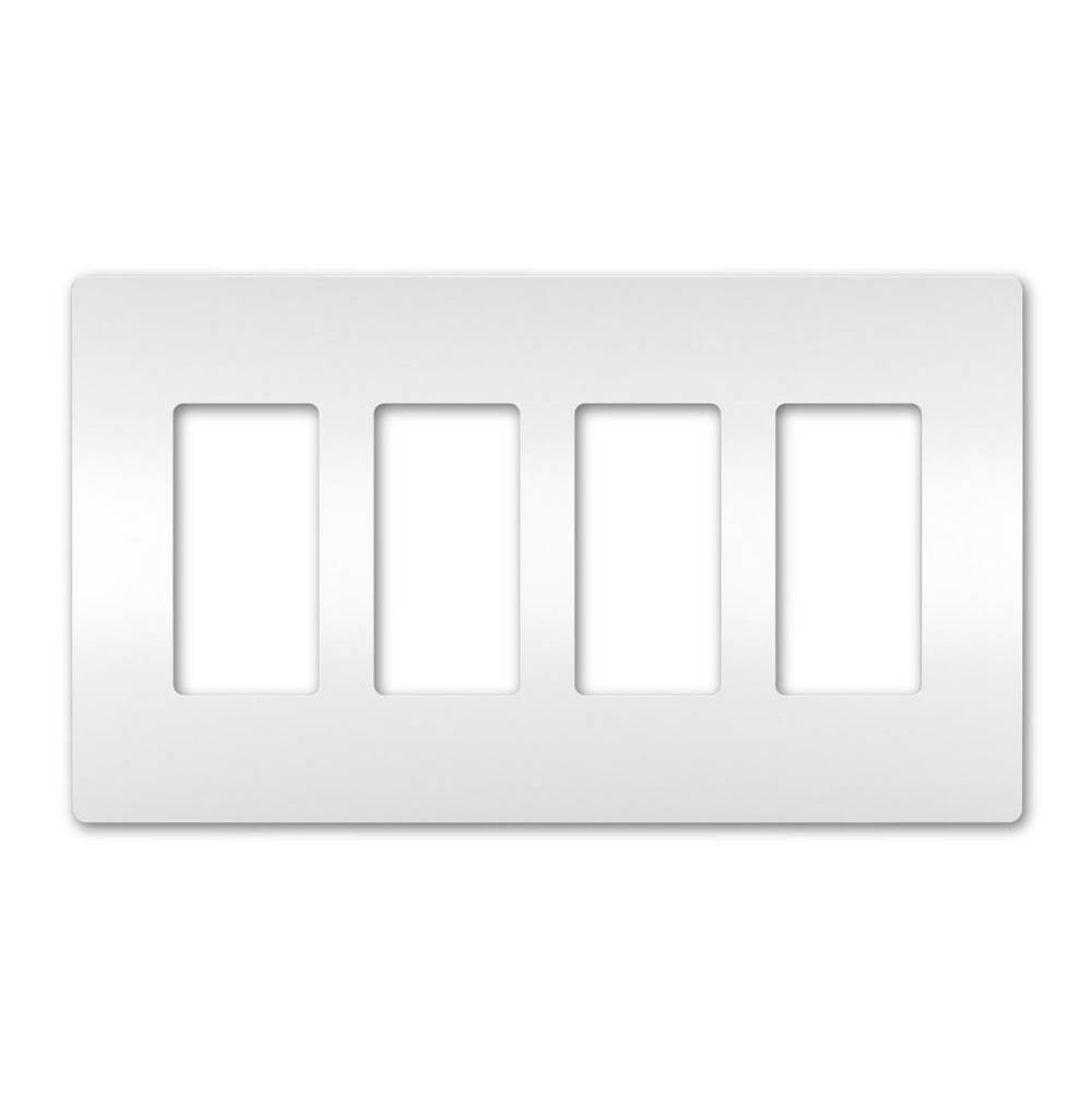 Legrand - radiant Four-Gang Screwless Wall Plate, White - White