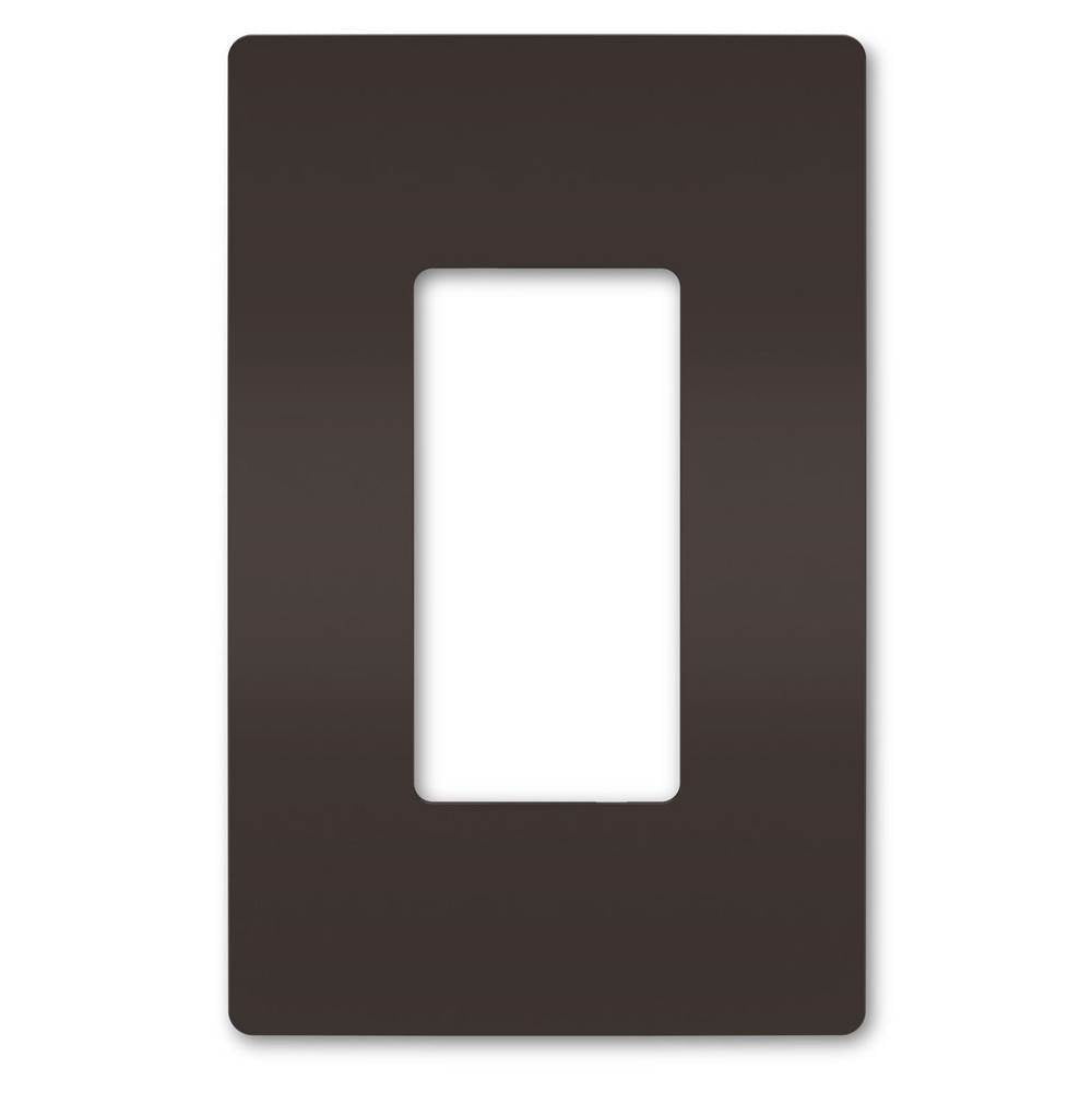 Legrand - radiant One-Gang Screwless Wall Plate, Brown - Brown