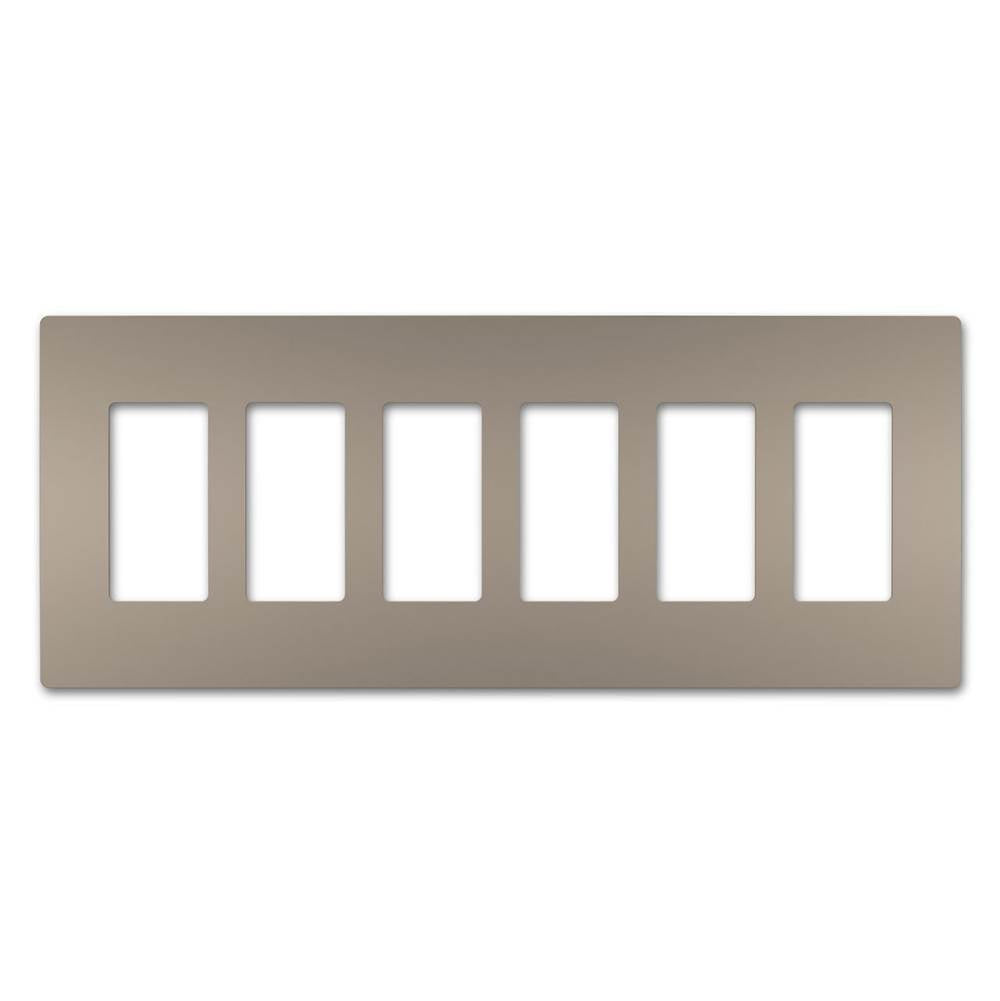 Legrand - radiant Six-Gang Screwless Wall Plate, Nickel - Nickel