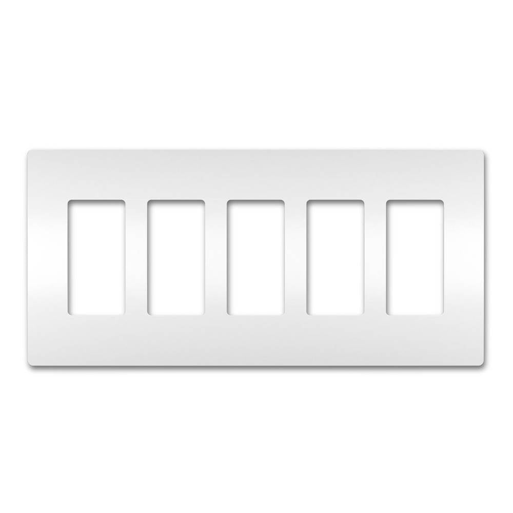 Legrand - radiant Five-Gang Screwless Wall Plate, White - White