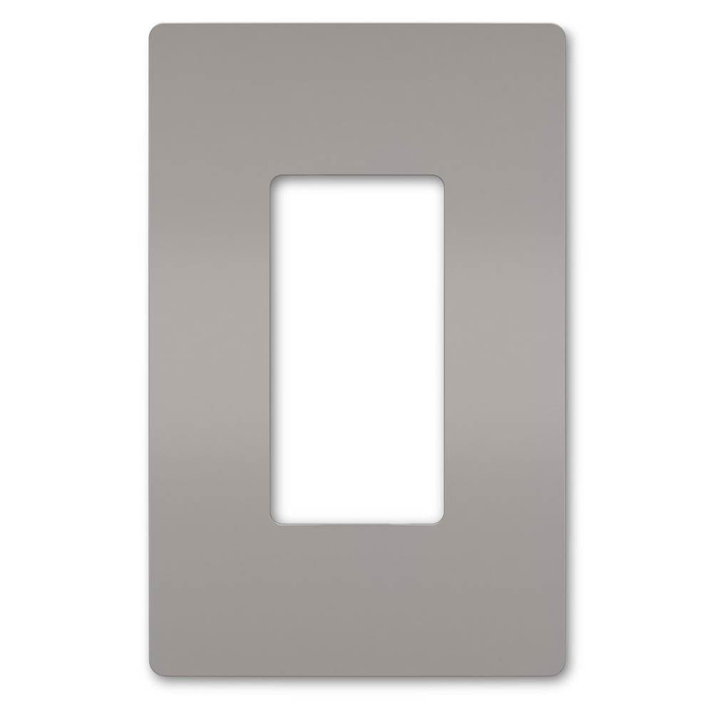 Legrand - radiant One-Gang Screwless Wall Plate, Gray - Gray