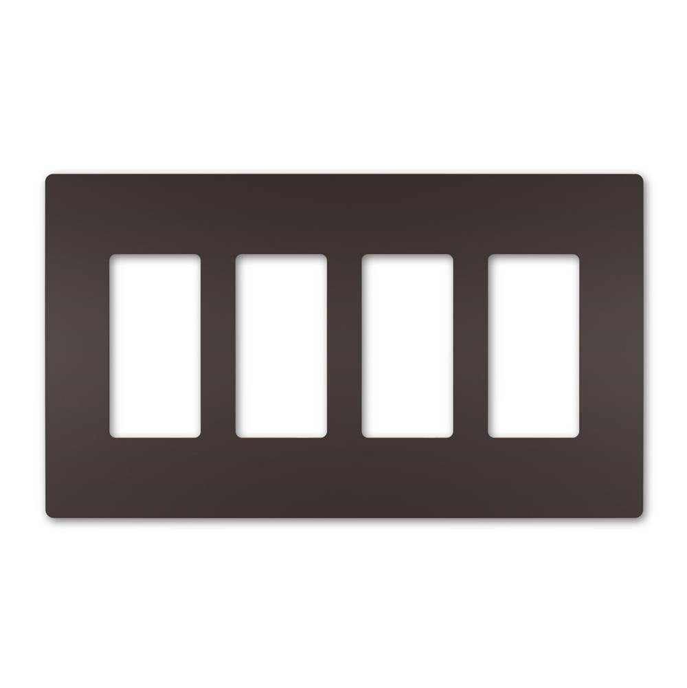 Legrand - radiant Four-Gang Screwless Wall Plate, Dark Bronze - Dark Bronze