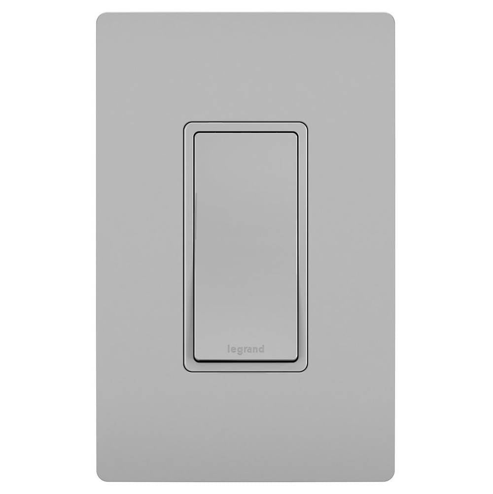 Legrand - radiant 15A Single-Pole Switch, Gray - Gray