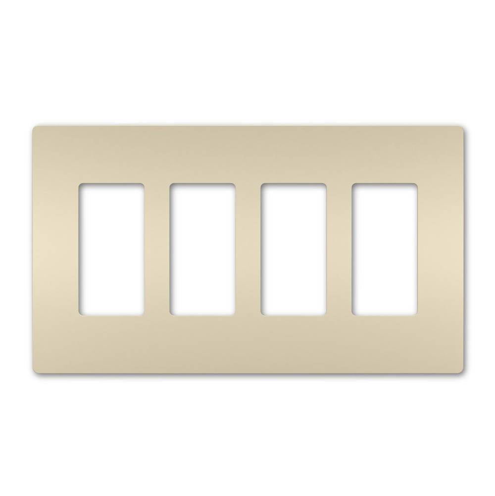 Legrand - radiant Four-Gang Screwless Wall Plate, Light Almond - Light Almond