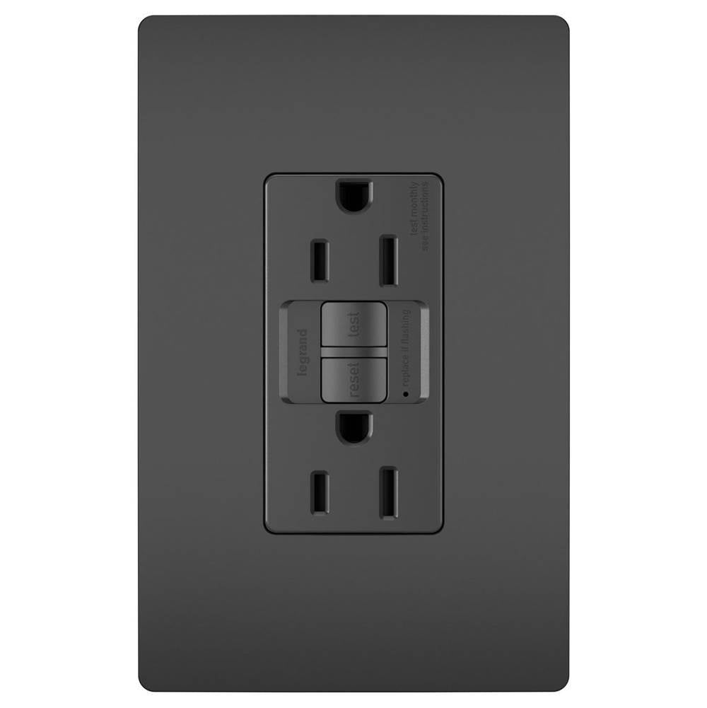 Legrand - radiant Spec-Grade 15A Tamper-Resistant Self-Test GFCI Receptacle, Black - Black