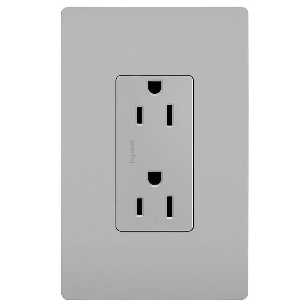 Legrand - radiant 15A 125V Duplex Tamper-Resistant Outlet, Gray - Gray