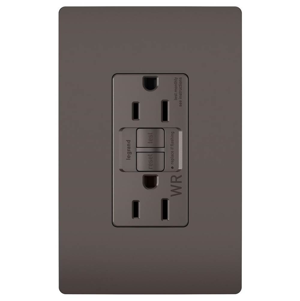 Legrand - radiant Spec-Grade 15A Weather-Resistant Self-Test GFCI Receptacle, Brown - Brown