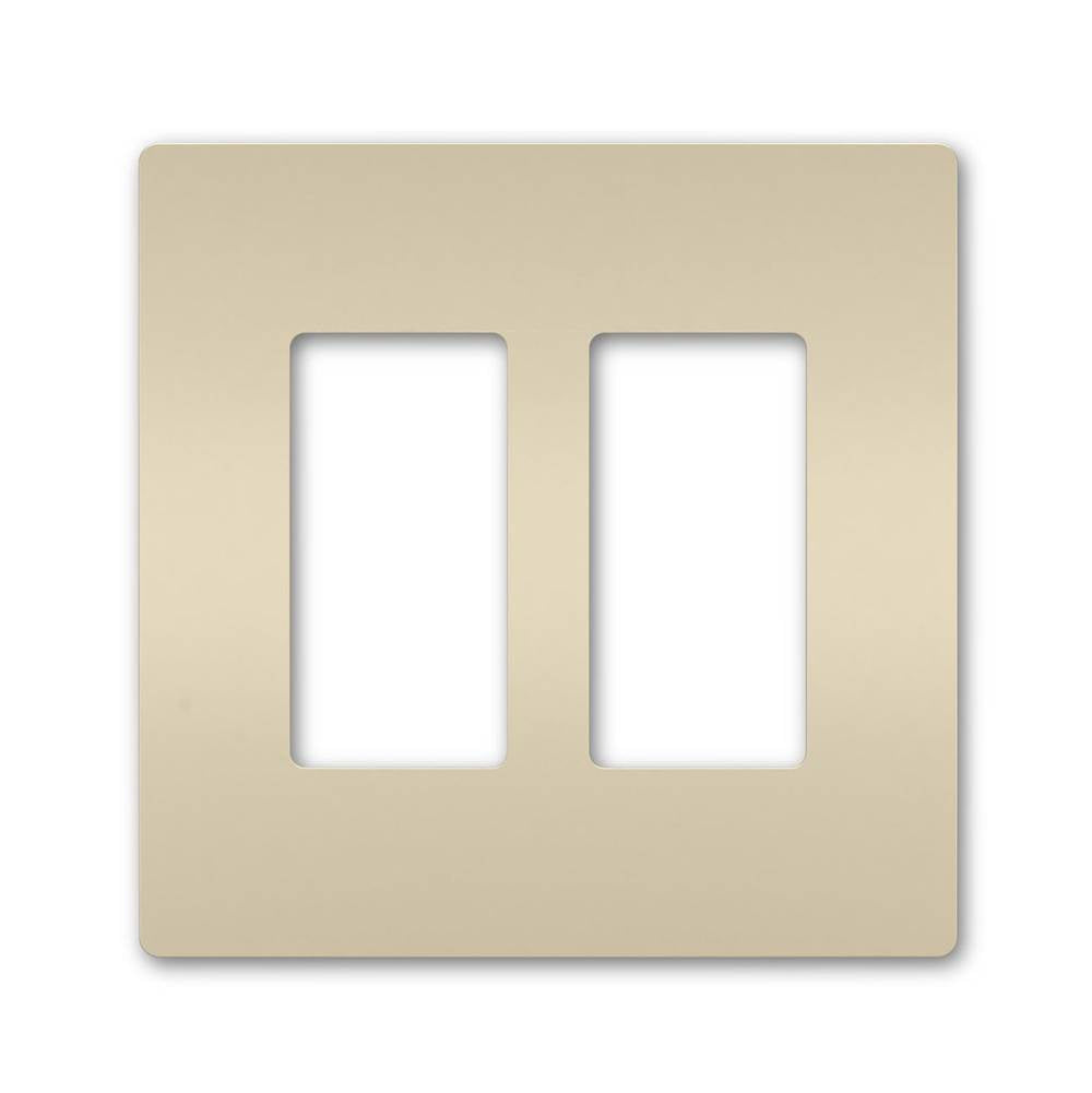 Legrand - radiant Two-Gang Screwless Wall Plate, Light Almond - Light Almond
