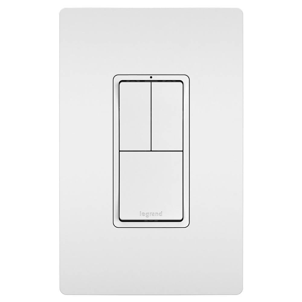 Legrand - radiant Two Single-Pole Switches and Single Pole/3-Way Switch, White - White