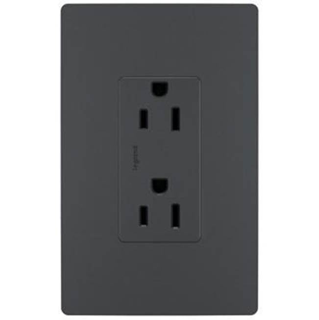 Legrand - radiant 15A 125V Duplex Tamper-Resistant Outlet, Graphite - Graphite