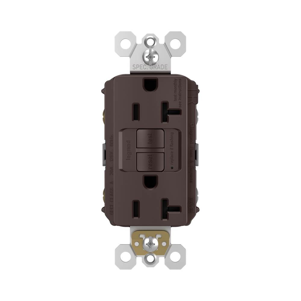 radiant Spec-Grade 20A Tamper-Resistant Self-Test GFCI Receptacle, Dark Bronze