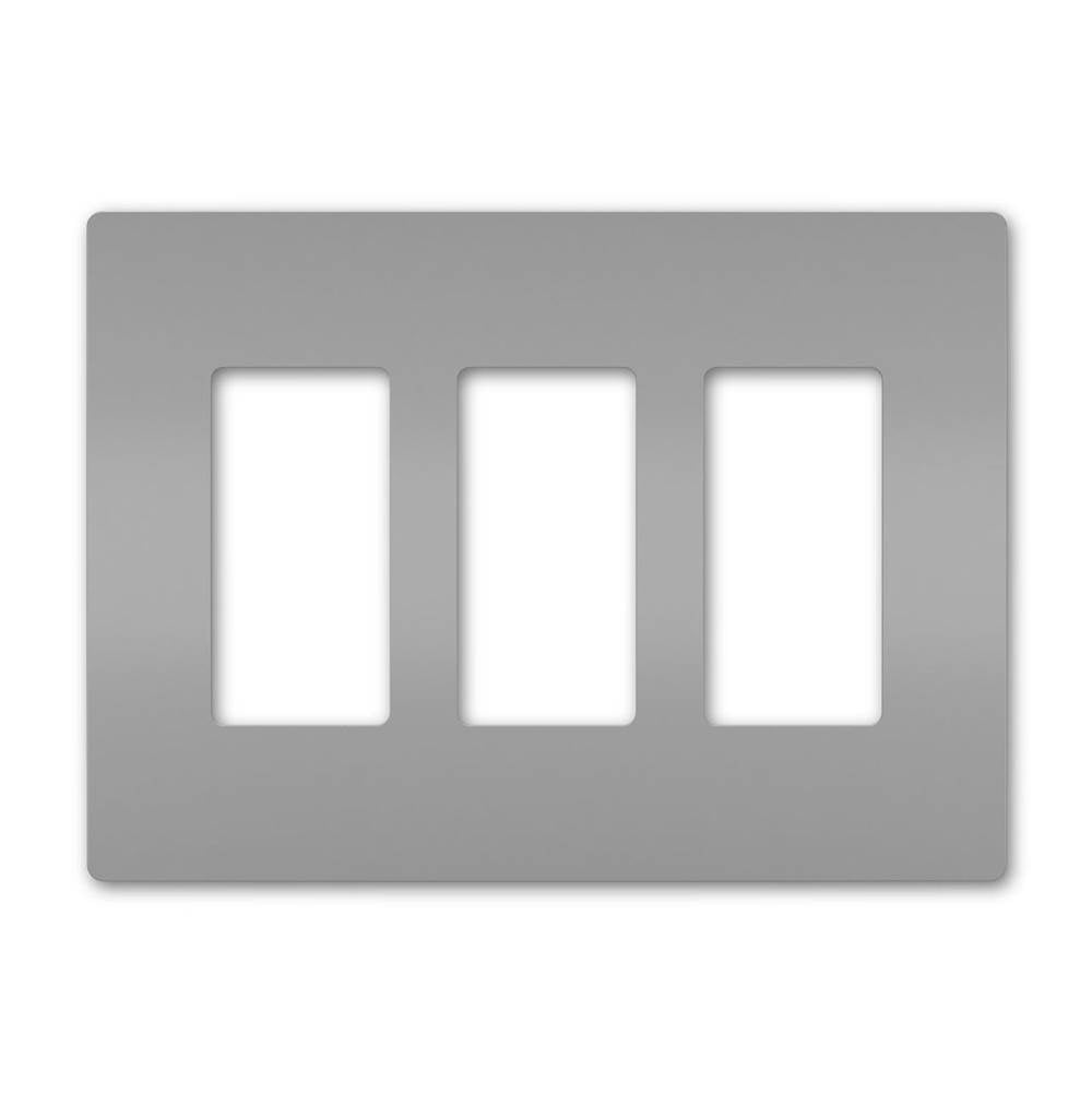 Legrand - radiant Three-Gang Screwless Wall Plate, Gray - Gray