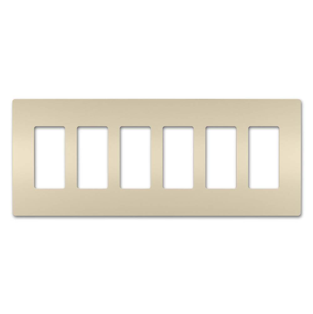 Legrand - radiant Six-Gang Screwless Wall Plate, Light Almond - Light Almond