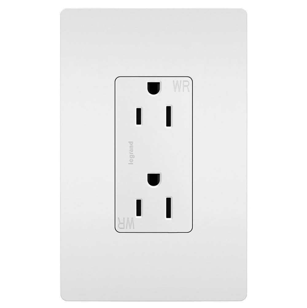 Legrand - radiant Outdoor Duplex Outlet, White - White