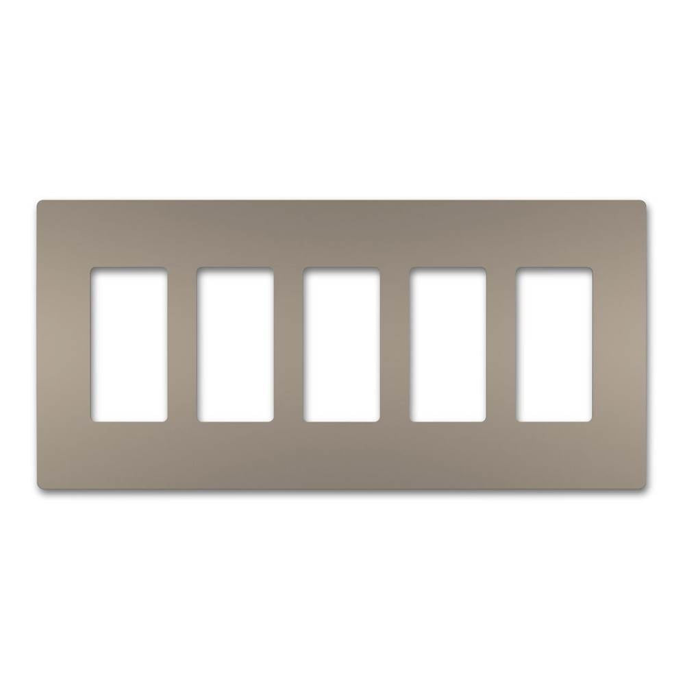 Legrand - radiant Five-Gang Screwless Wall Plate, Nickel - Nickel