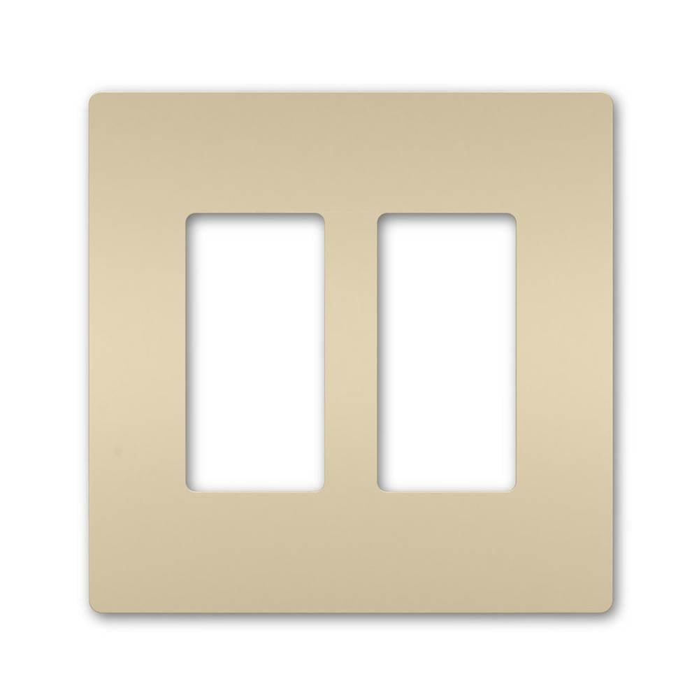 Legrand - radiant Two-Gang Screwless Wall Plate, Ivory - Ivory