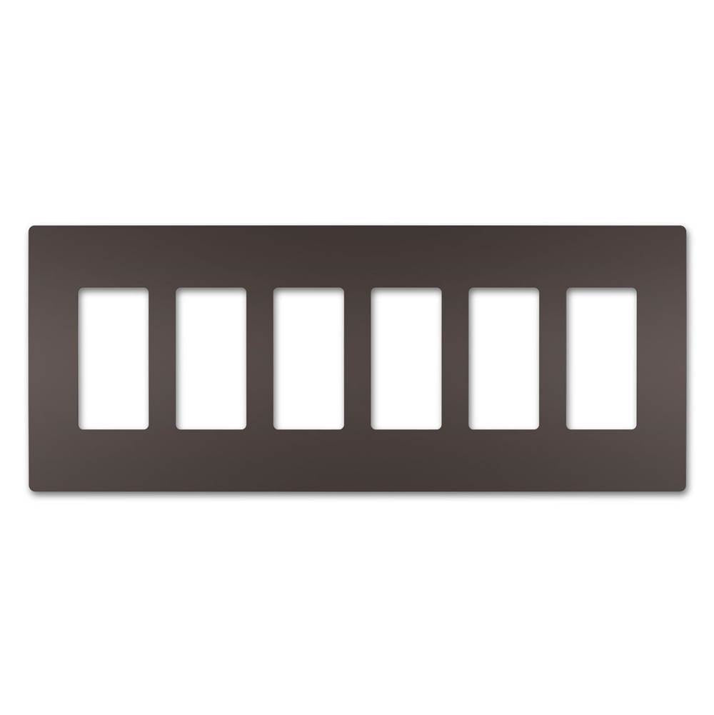 Legrand - radiant Six-Gang Screwless Wall Plate, Dark Bronze - Dark Bronze