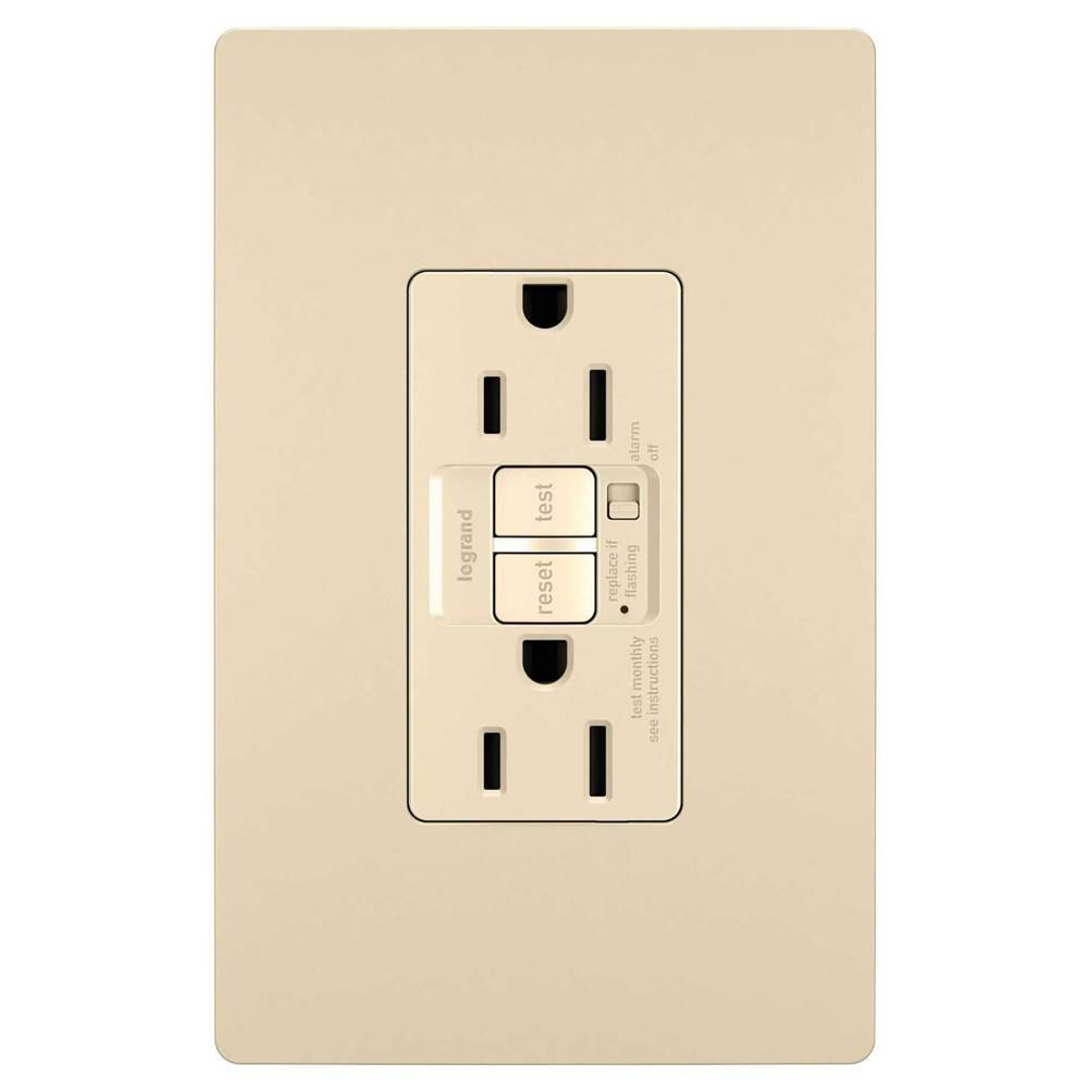 Legrand - radiant 15A Tamper-Resistant Self-Test GFCI Outlet with Audible Alarm, Ivory - Ivory