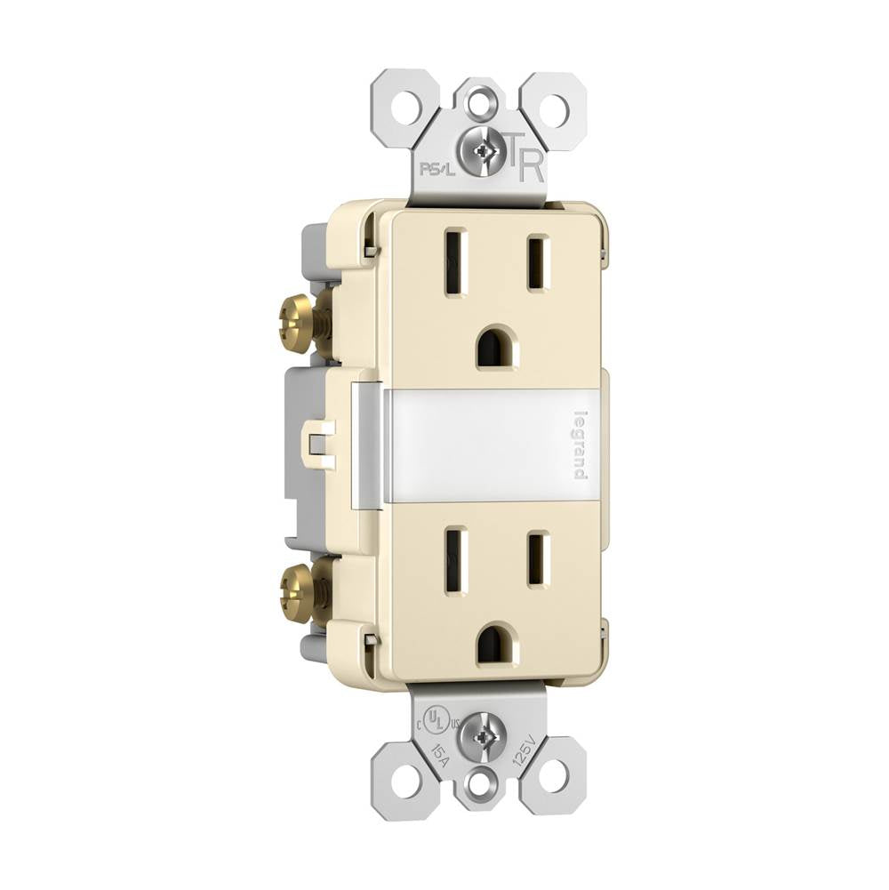 radiant 15A Tamper-Resistant Outlet with Night Light, Black