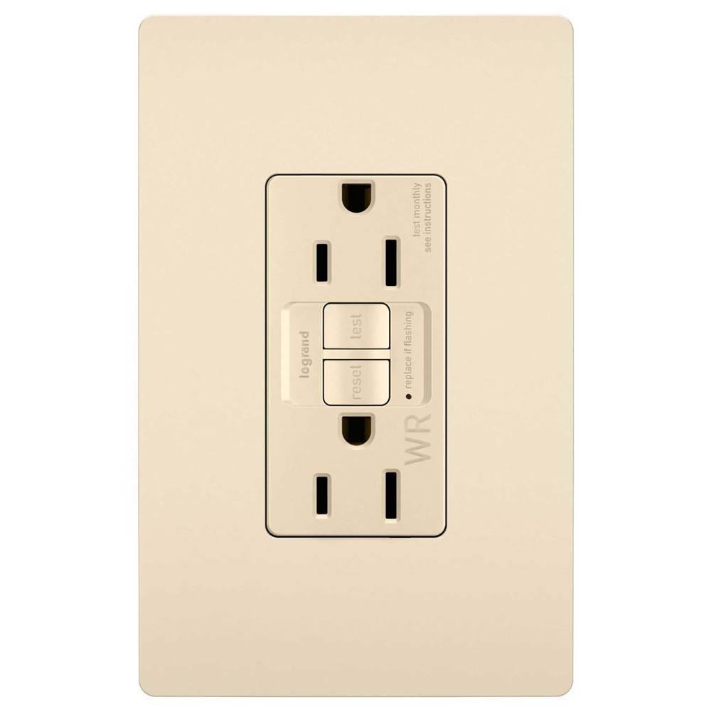 Legrand - radiant Spec-Grade 15A Weather-Resistant Self-Test GFCI Receptacle, Light Almond - Light Almond