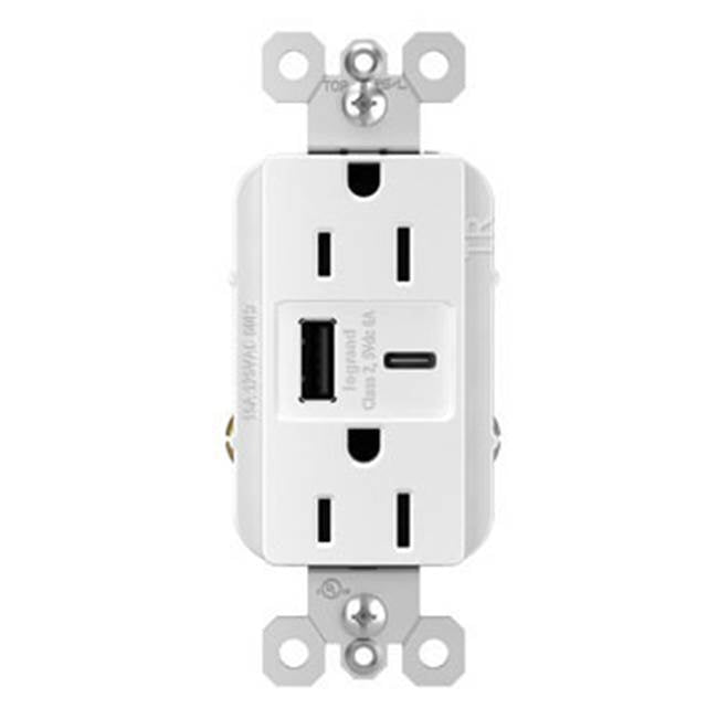 radiant 15A Tamper-Resistant Ultra-Fast USB Type-A/C Outlet, Black