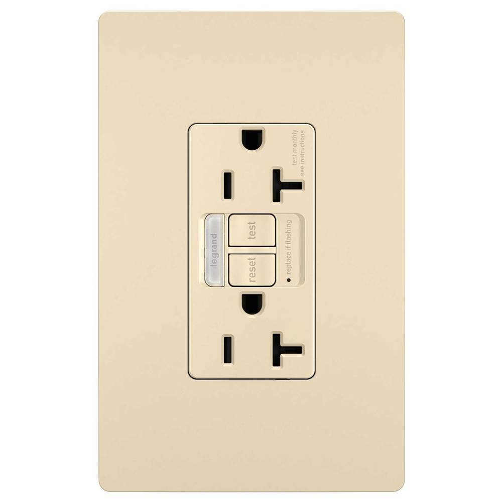 Legrand - radiant 20A Tamper-Resistant Self-Test GFCI Outlet with Night Light, Ivory - Ivory