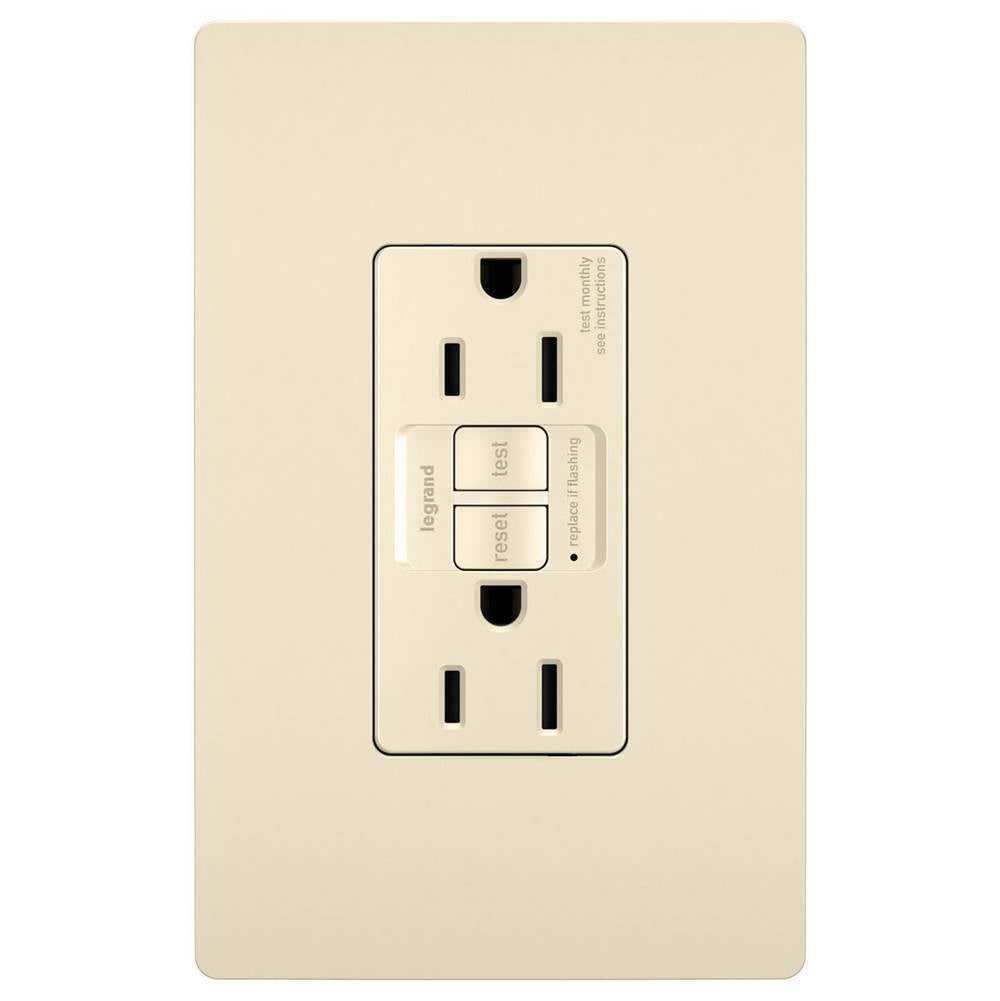 Legrand - radiant Spec-Grade 15A Tamper-Resistant Self-Test GFCI Receptacle, Light Almond - Light Almond