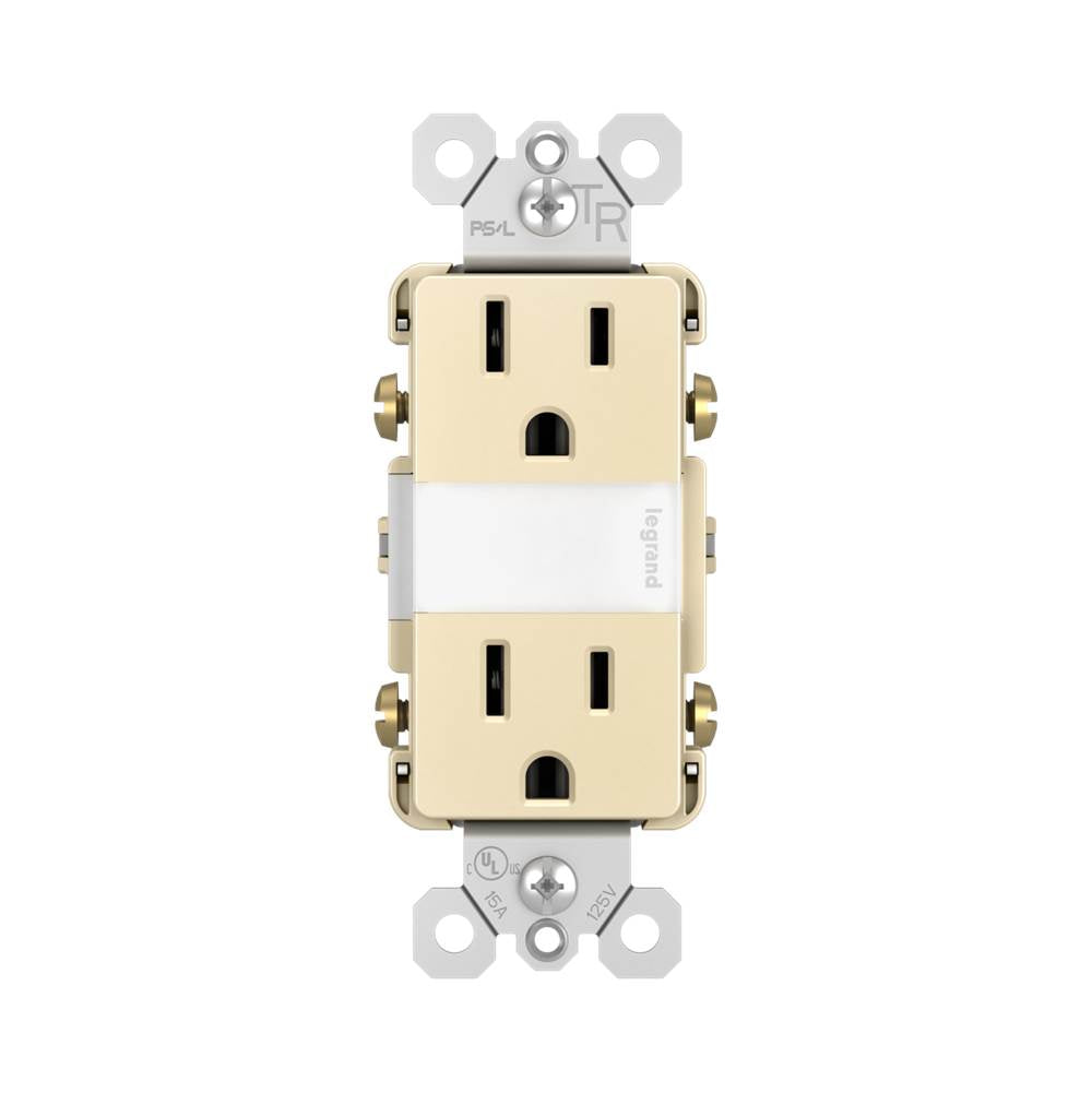 radiant 15A Tamper-Resistant Outlet with Night Light, Black
