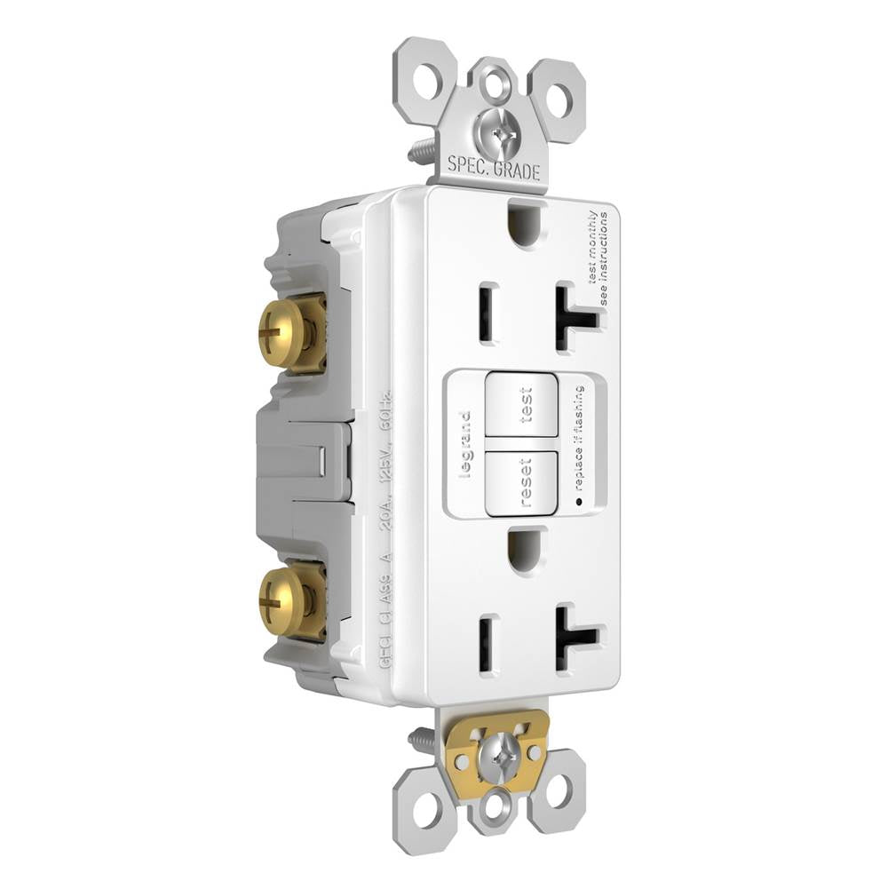 radiant Spec-Grade 20A Tamper-Resistant Self-Test GFCI Receptacle, Brown