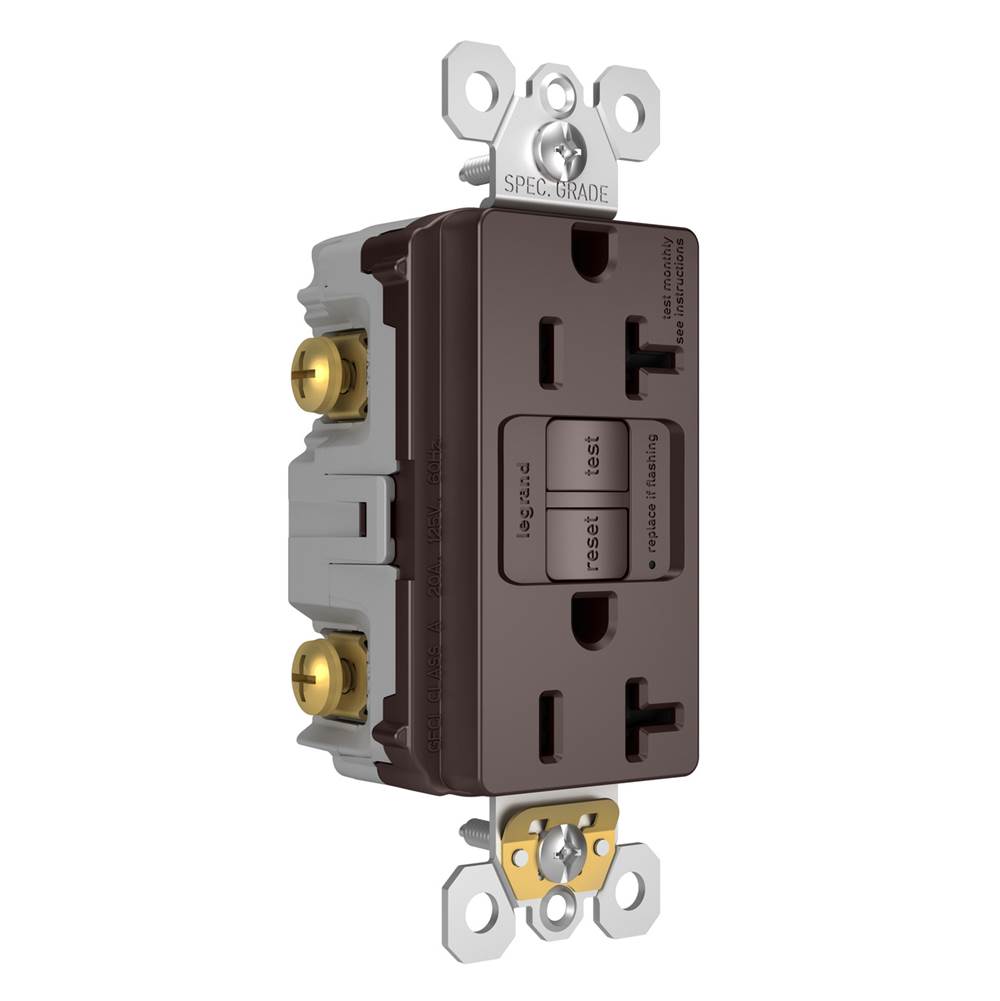radiant Spec-Grade 20A Tamper-Resistant Self-Test GFCI Receptacle, Dark Bronze