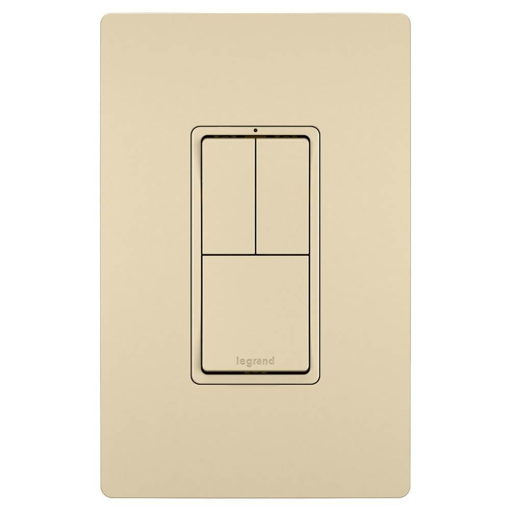 Legrand - radiant Two Single-Pole Switches and Single Pole/3-Way Switch, Ivory - Ivory