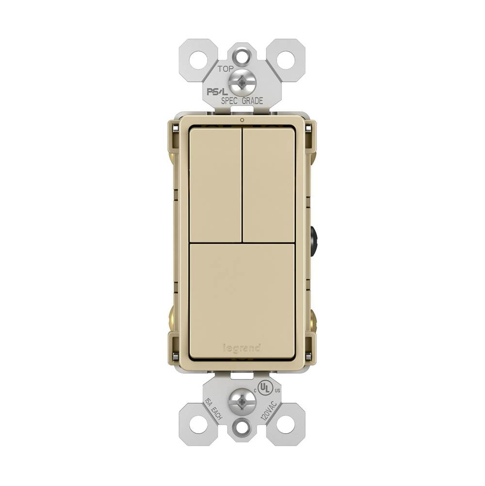 radiant Two Single-Pole Switches and Single Pole/3-Way Switch, Black