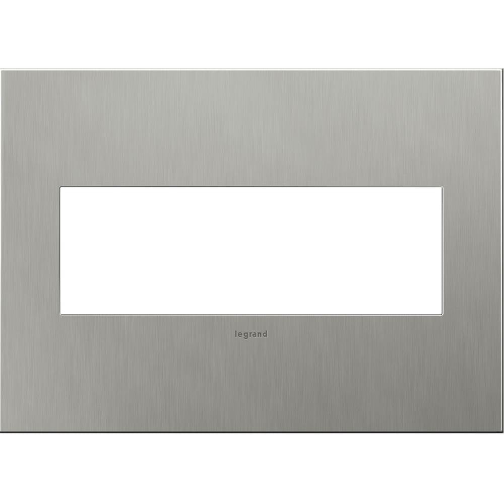Brushed Stainless Steel, 3-Gang Wall Plate