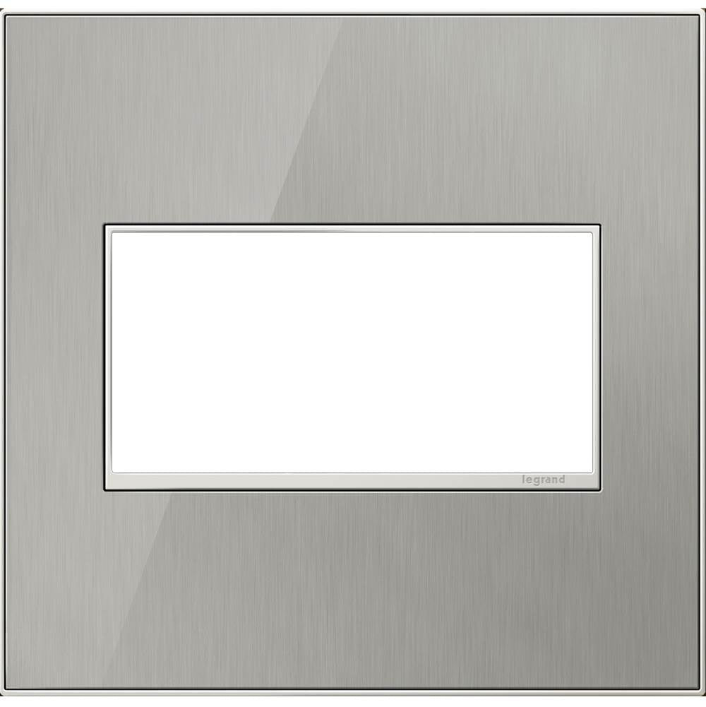 Legrand - Brushed Stainless, 2-Gang Wall Plate - Mirror Brushed Stainless