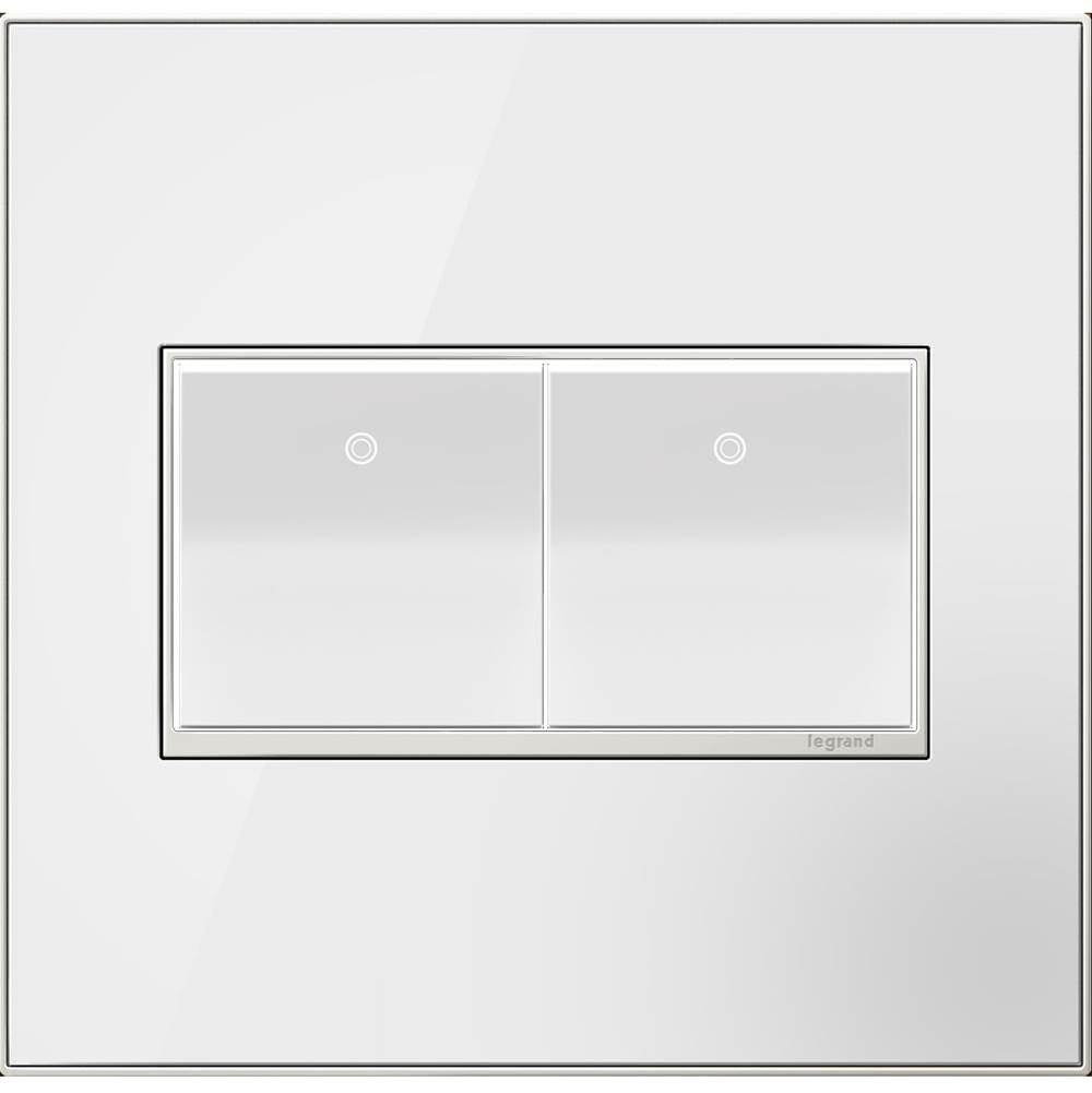 Legrand - Mirror White, 2-Gang Wall Plate - Mirror White